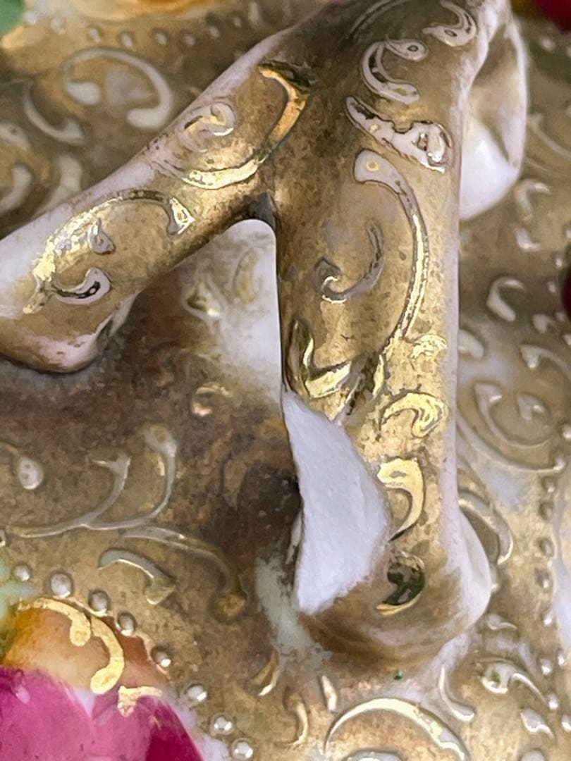 【訳あり】オールドニッポン バラ紋 ビスケットジャー クッキージャー 金盛り