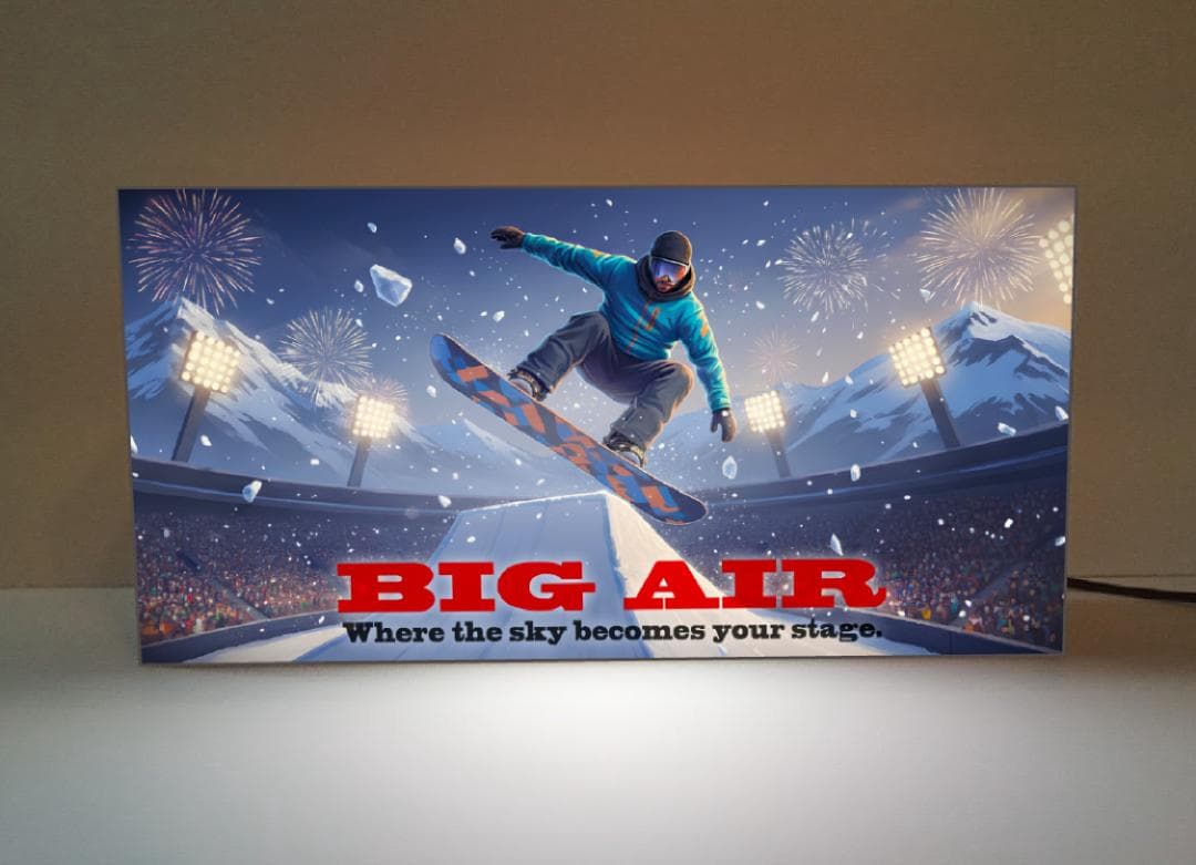 BIG AIR スノーボード 競技 冬スポーツ 看板 置物 雑貨 ライトBOX