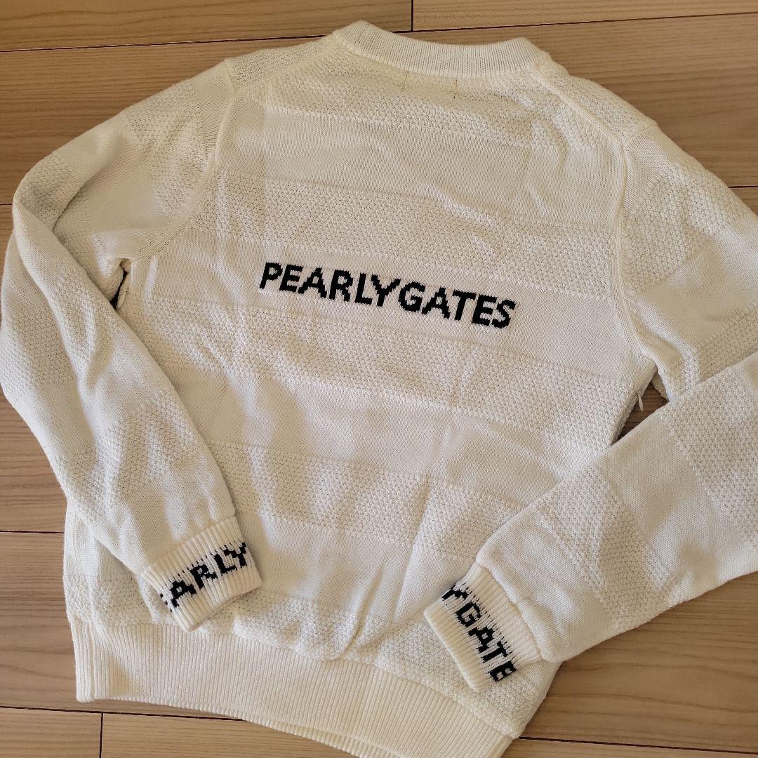 可愛く防寒❤PEARLY GATES蓄熱裏地付きウールニット ホワイト☆