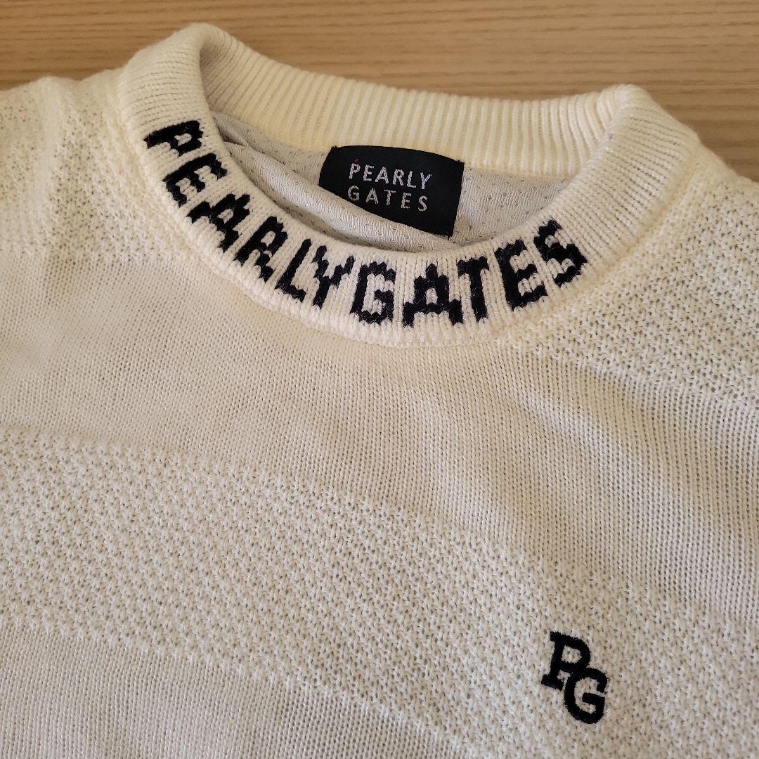 可愛く防寒❤PEARLY GATES蓄熱裏地付きウールニット ホワイト☆