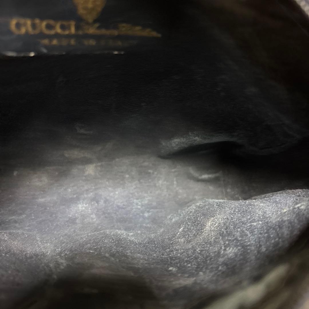 GUCCI オールドグッチ PVC クラッチバッグ GG ネイビー シェリー