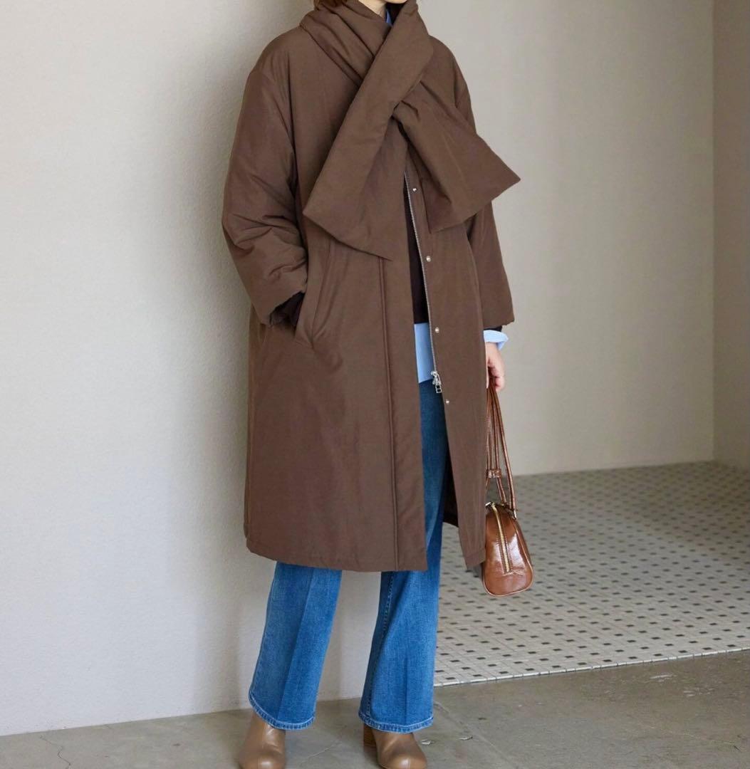 完売品　SLOBE IENA 中綿ストール付きノーカラーコート36