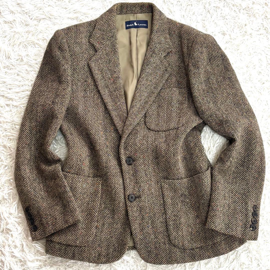 美品✨ラルフローレン テーラードジャケット　ヘリンボーン　ブラウン 7号