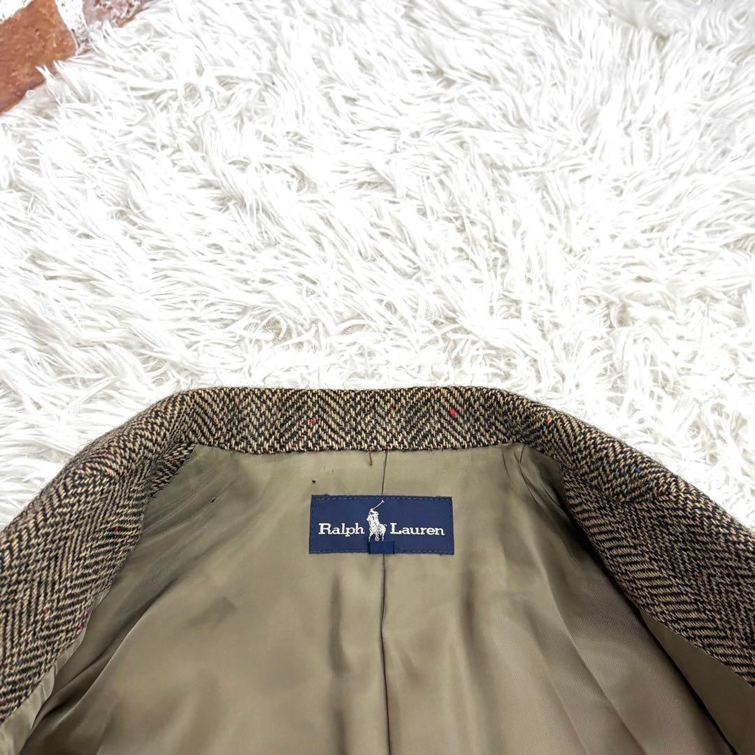 美品✨ラルフローレン テーラードジャケット　ヘリンボーン　ブラウン 7号