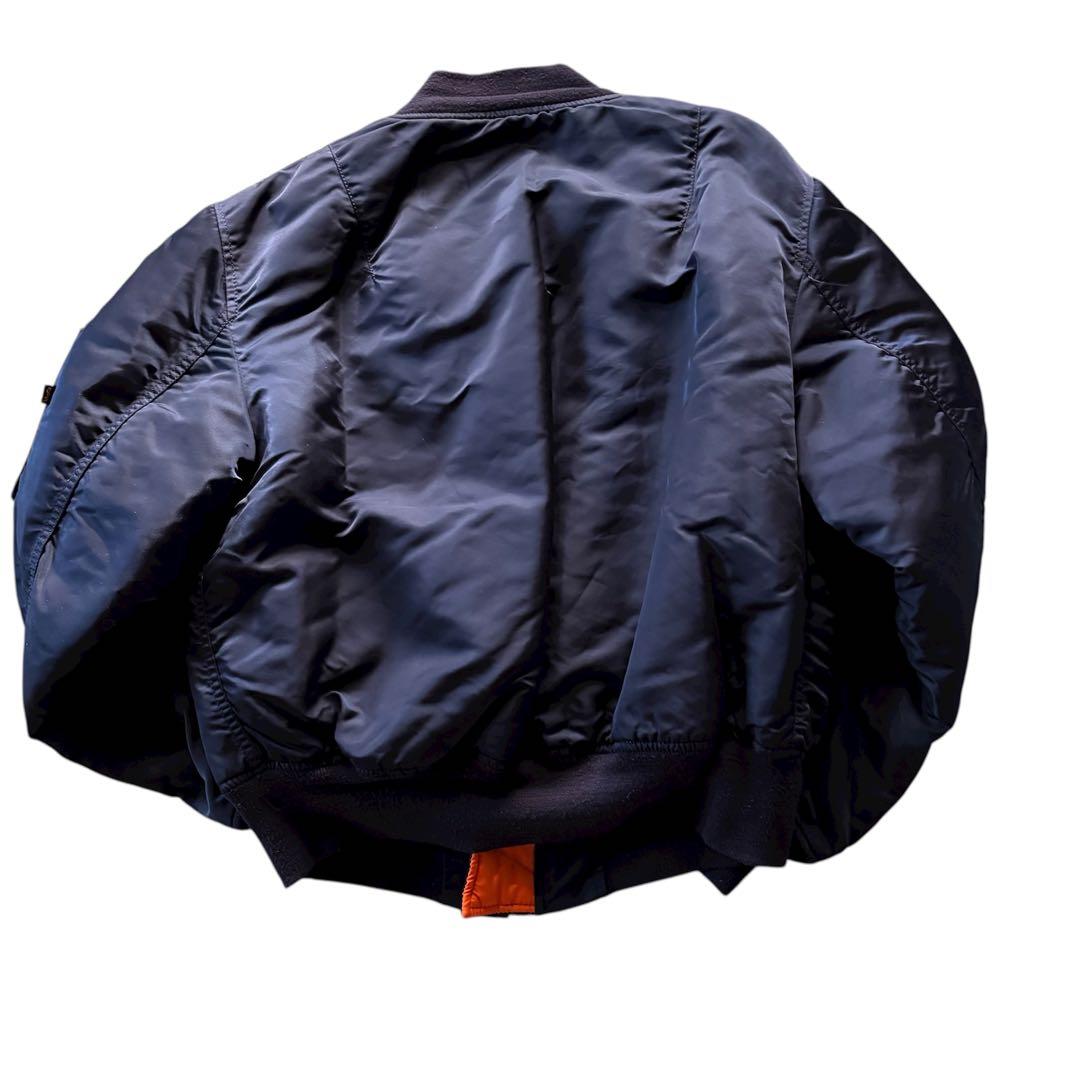 90s USA製 ALPHA MA-1 フライトジャケット ネイビー ボンバー