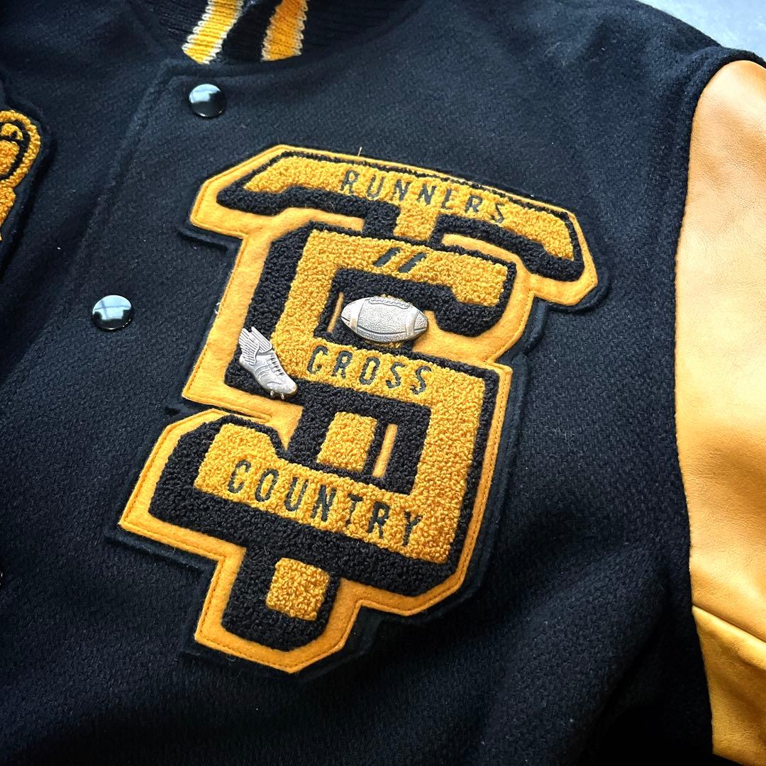 希少L ビームス　アームライン羊革　アワード スタジアムジャンパー スタジャン