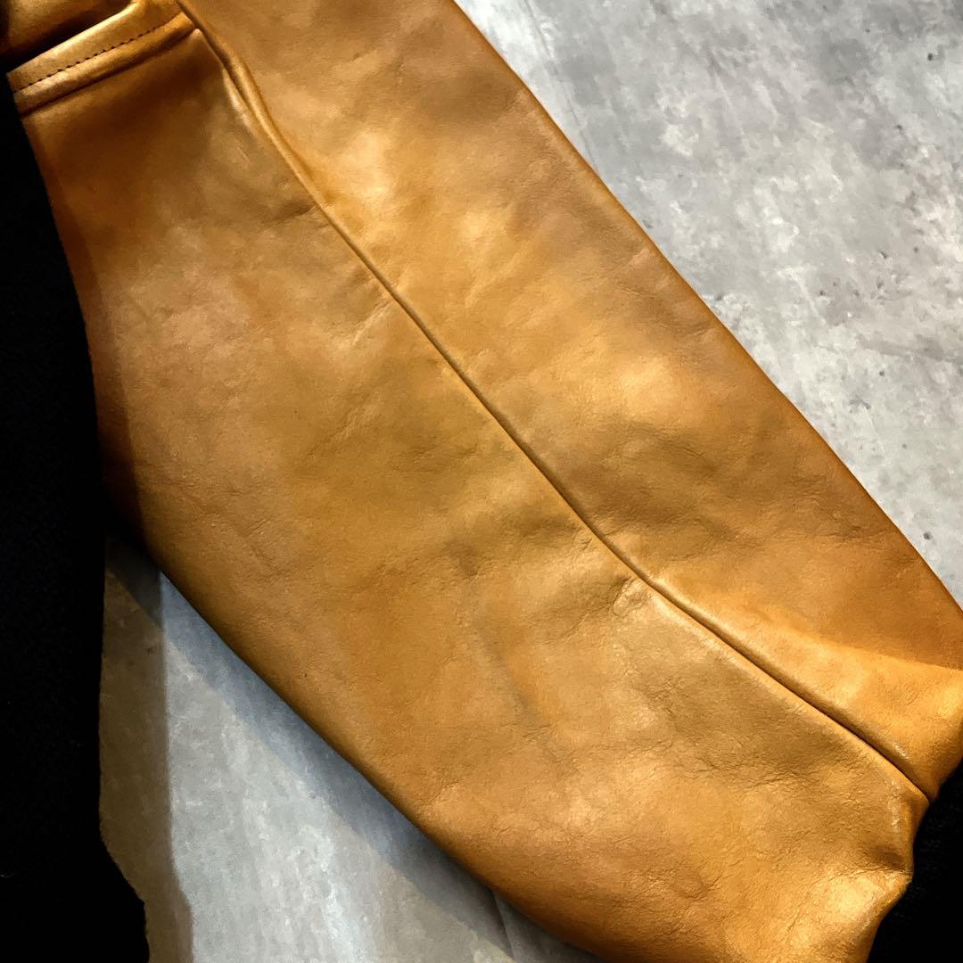 希少L ビームス　アームライン羊革　アワード スタジアムジャンパー スタジャン