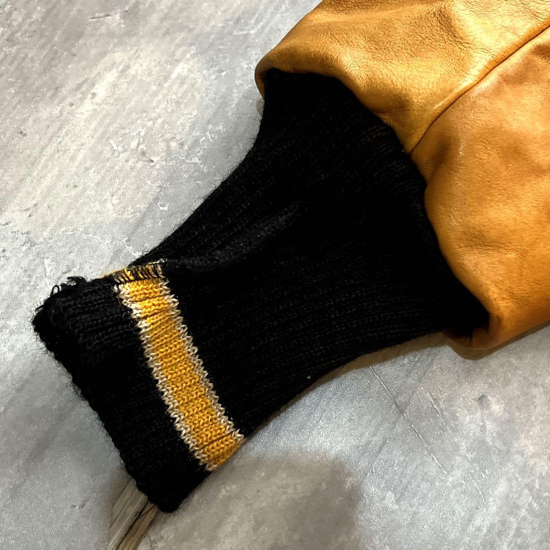 希少L ビームス　アームライン羊革　アワード スタジアムジャンパー スタジャン