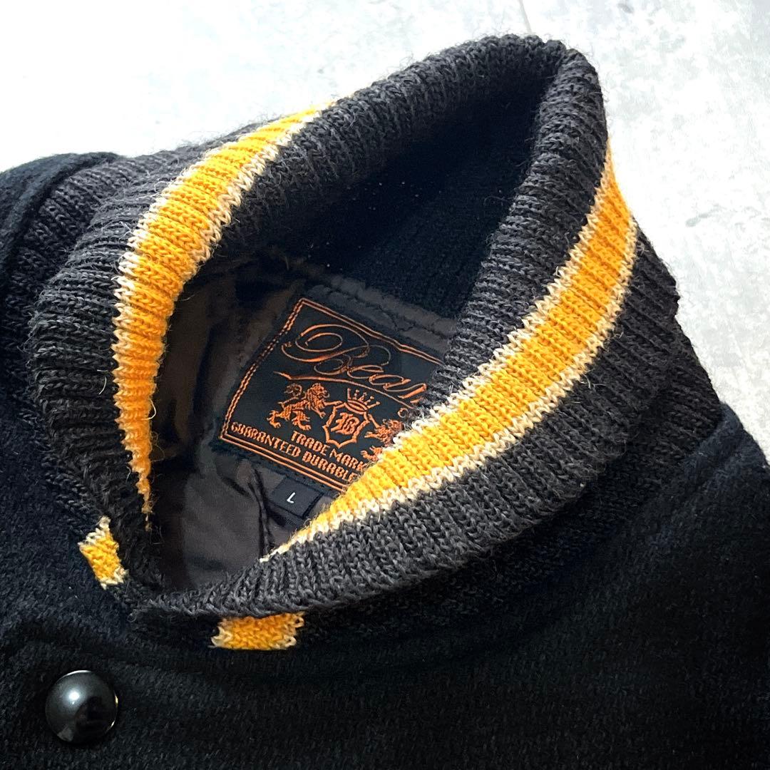 希少L ビームス　アームライン羊革　アワード スタジアムジャンパー スタジャン