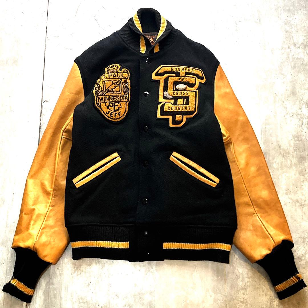 希少L ビームス　アームライン羊革　アワード スタジアムジャンパー スタジャン