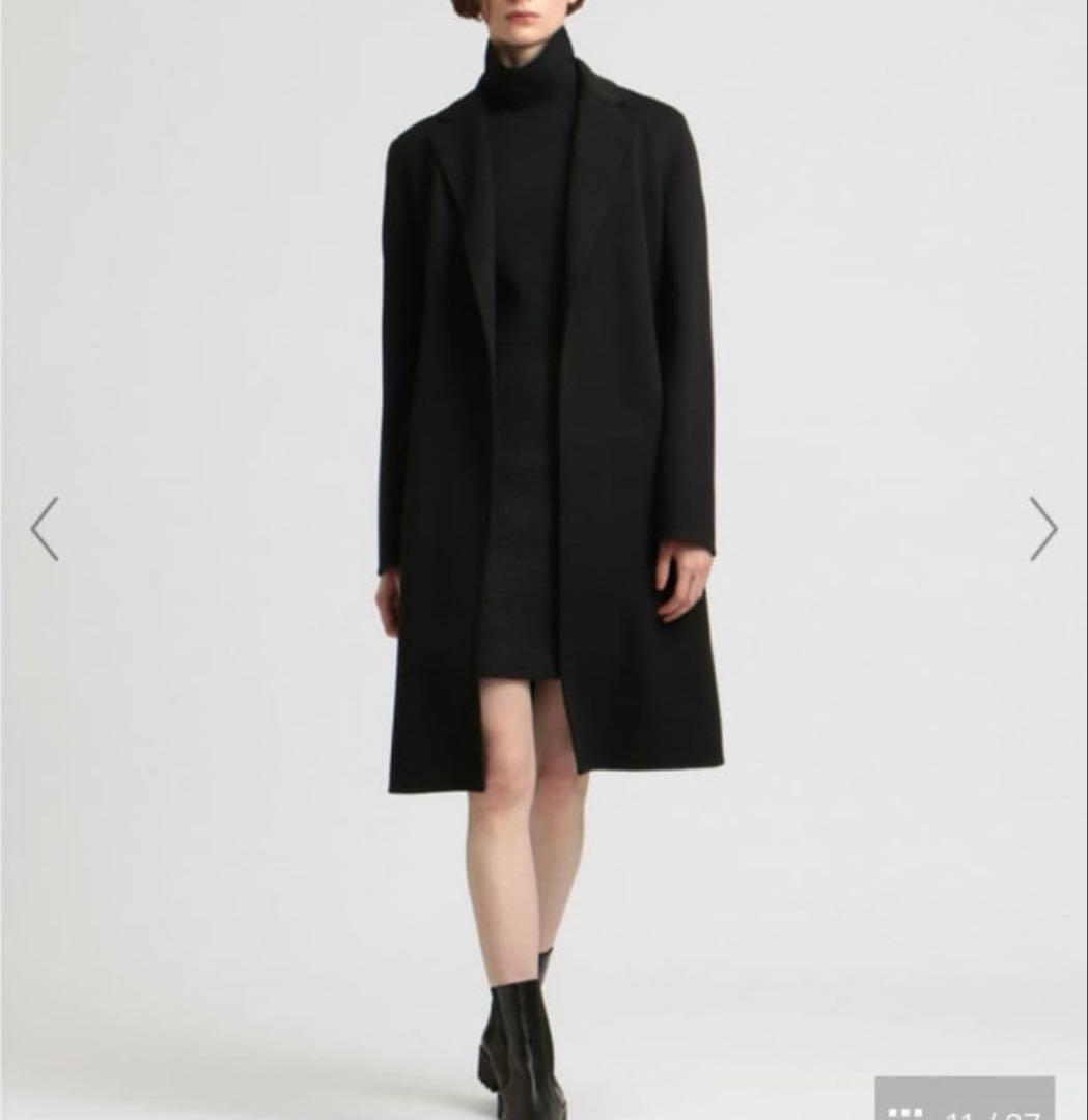 23AW セオリー カシミヤ混 ダブルフェイス ベルテッドリバーコート