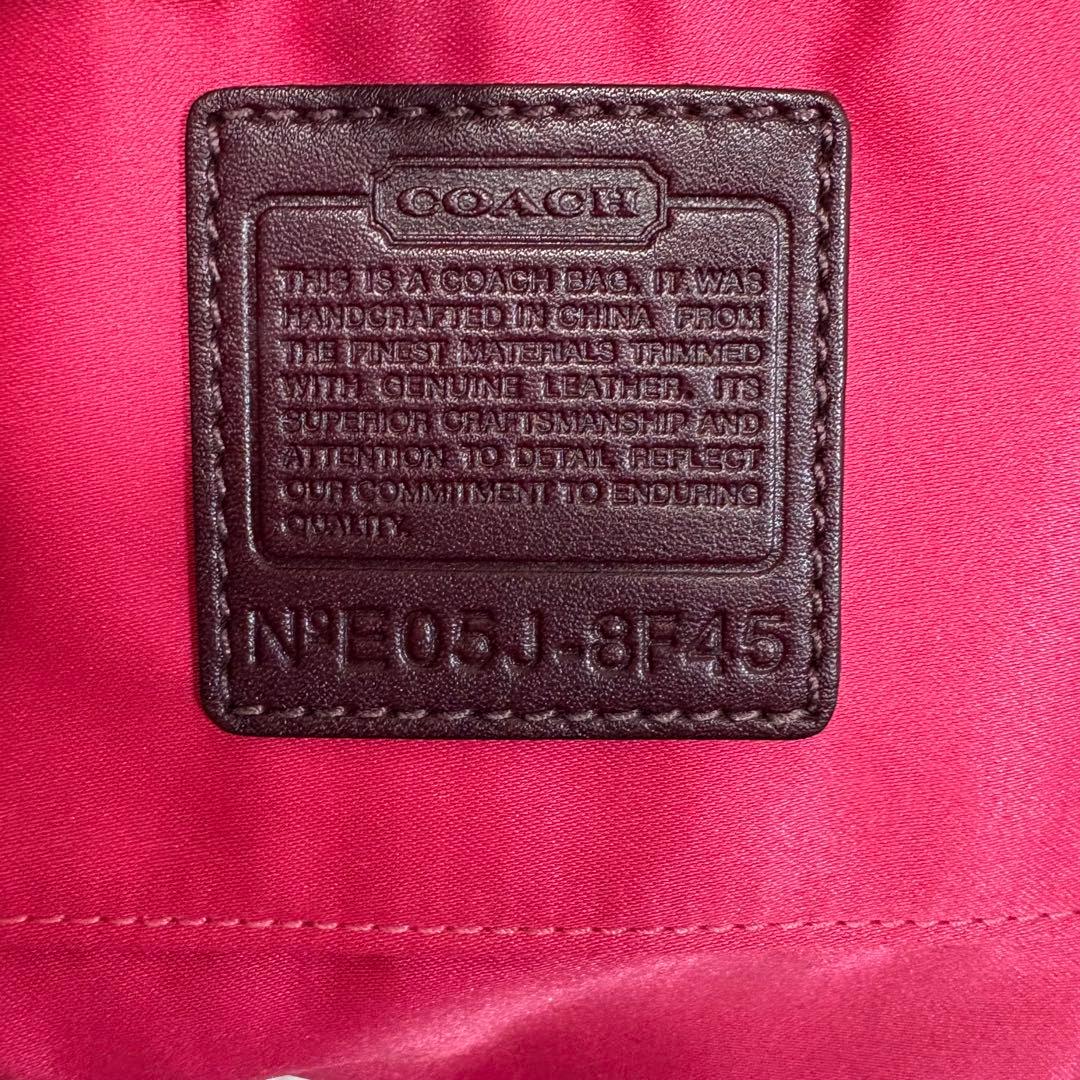 コーチ 8F45 がま口ポーチ ミニバッグ パーティーバッグ ツイード スエード