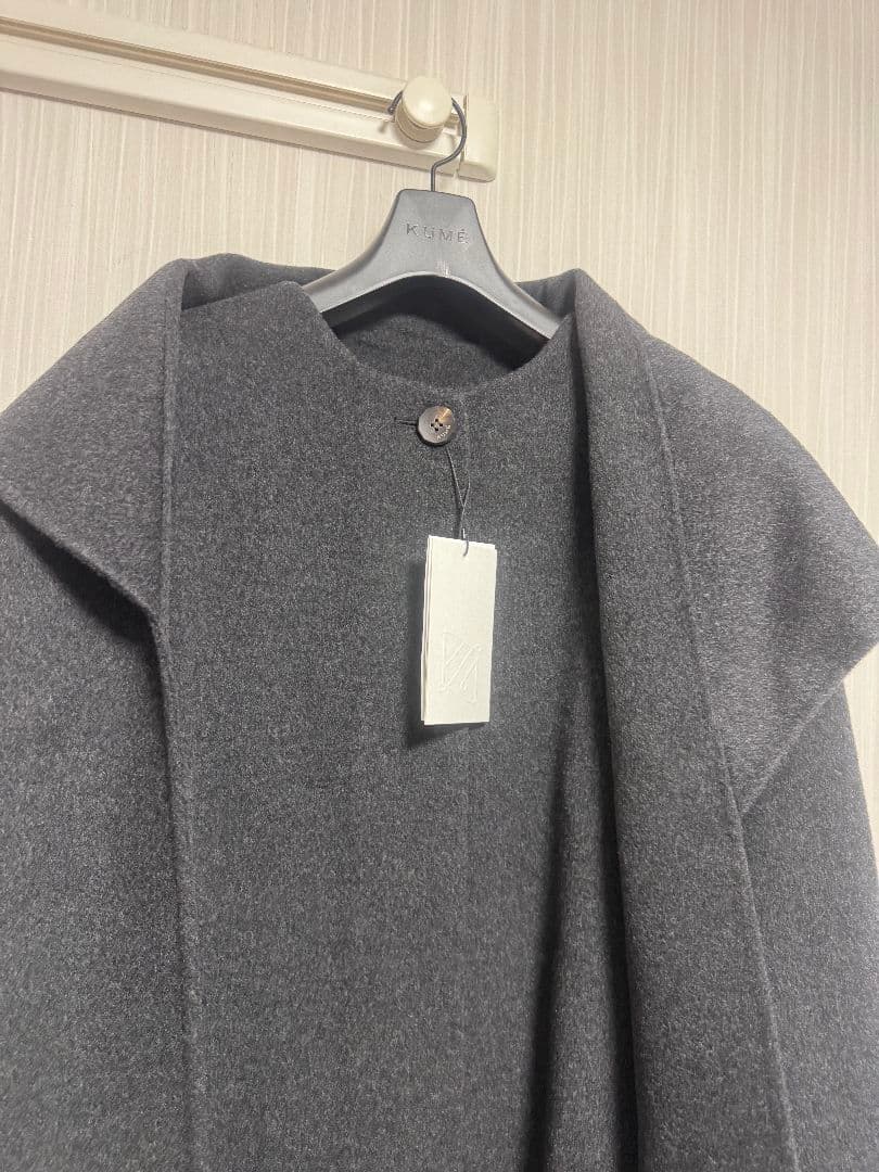 【新品未使用】KUME ハンドメイド カシミヤ　ブレンド マフラーコート