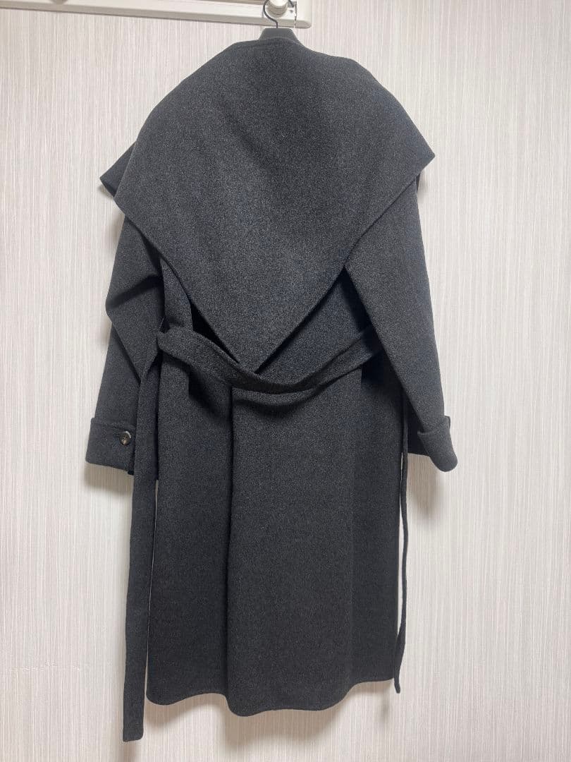 【新品未使用】KUME ハンドメイド カシミヤ　ブレンド マフラーコート