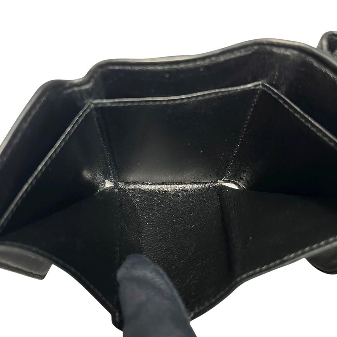 希少✨　バレンシアガ　三つ折り財布　ミニ財布　エブリデイ　レザー　ブラック　黒