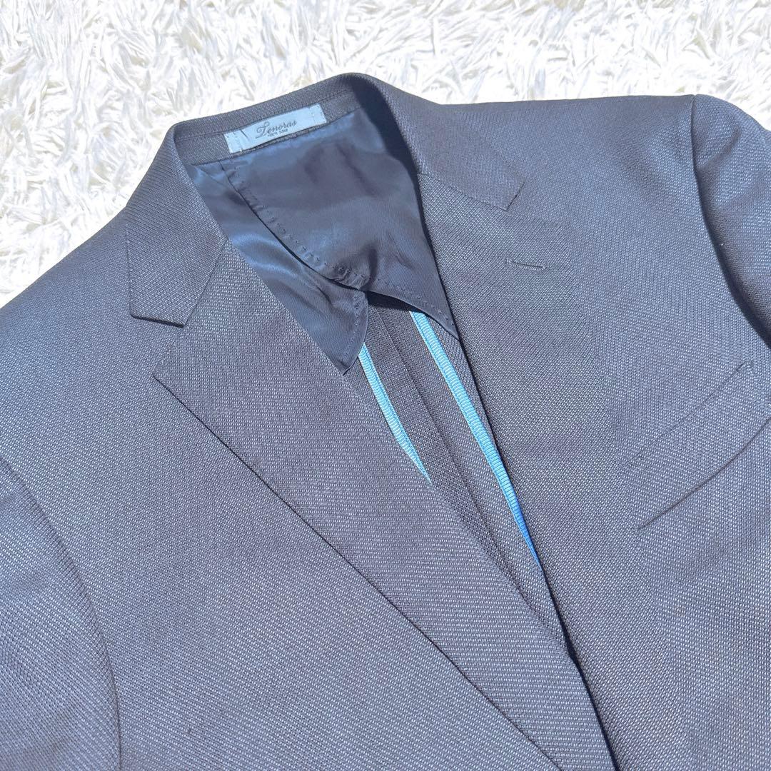 《極美品》TENORAS XL LL 3ピーススーツ グレー 光沢感 青み感