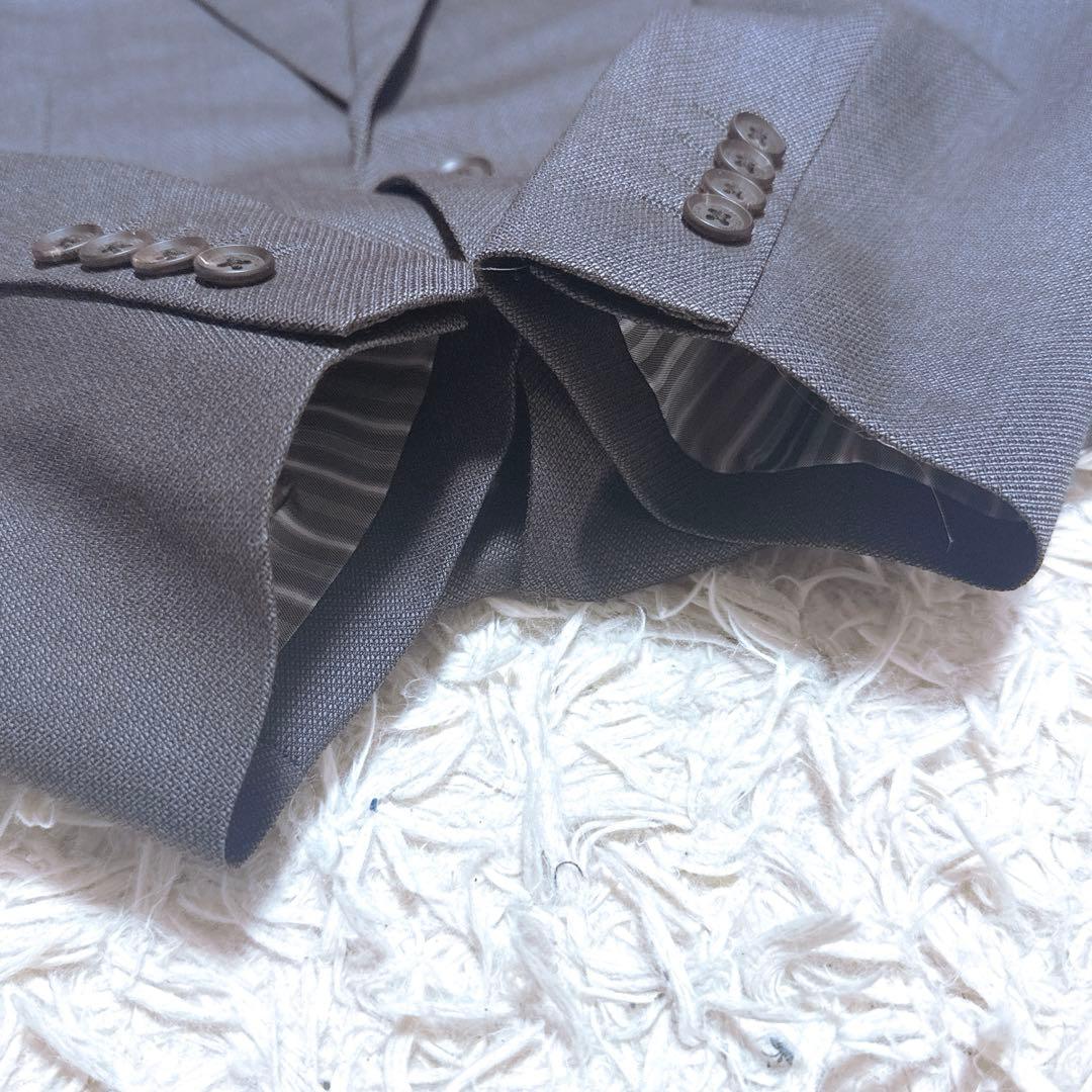 《極美品》TENORAS XL LL 3ピーススーツ グレー 光沢感 青み感