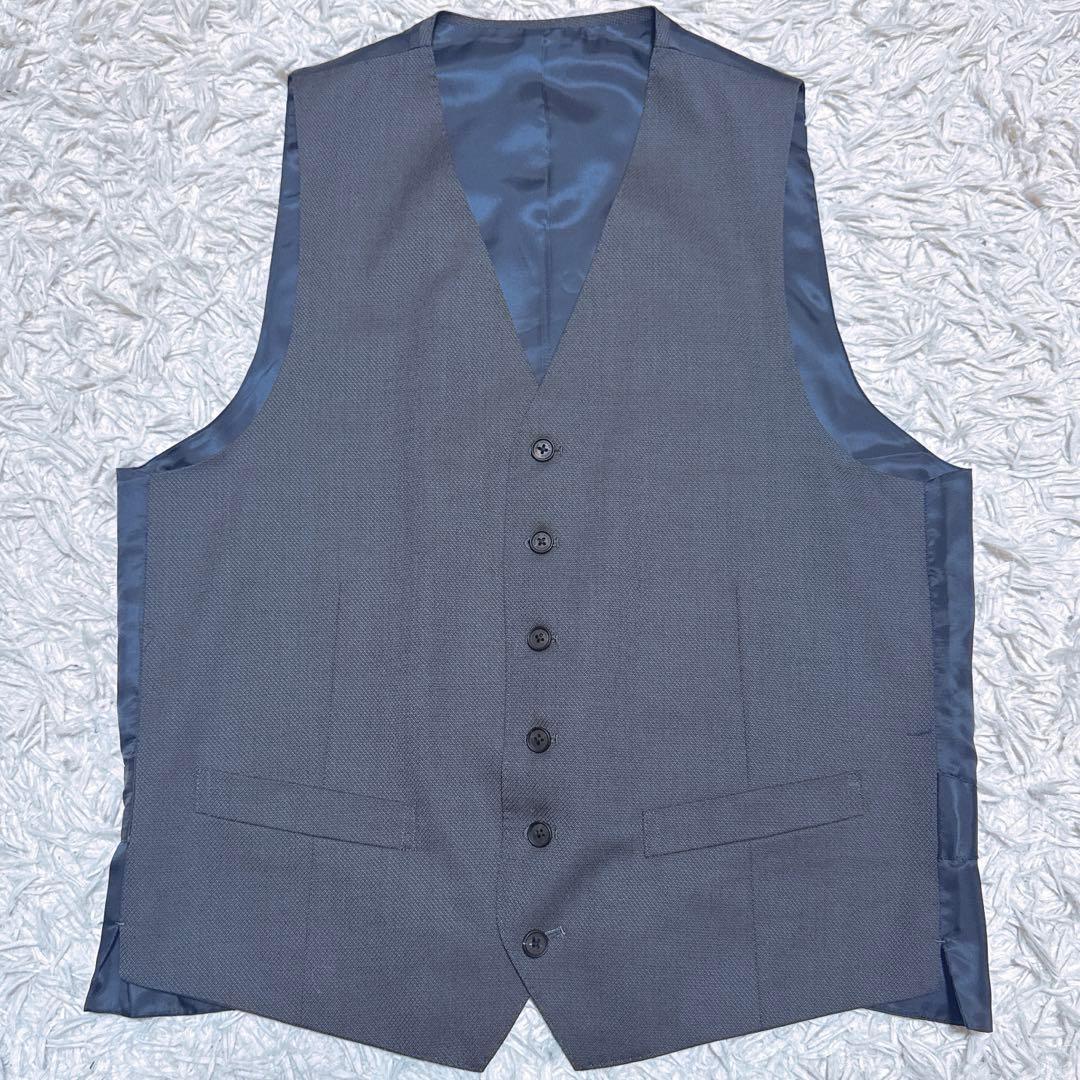 《極美品》TENORAS XL LL 3ピーススーツ グレー 光沢感 青み感