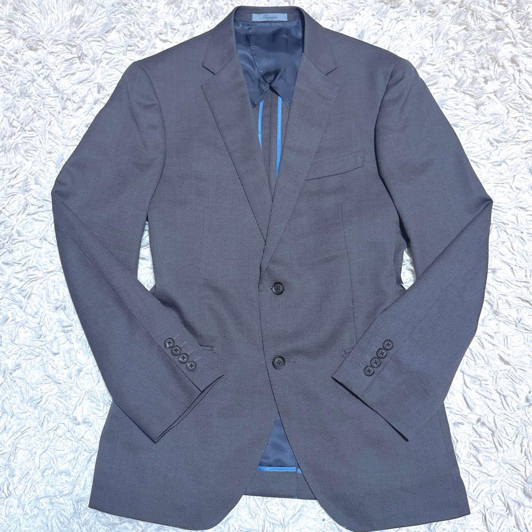 《極美品》TENORAS XL LL 3ピーススーツ グレー 光沢感 青み感
