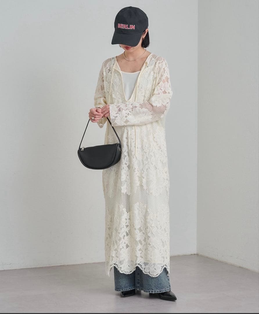 メッシュレーススカラットワンピース　Omekashi