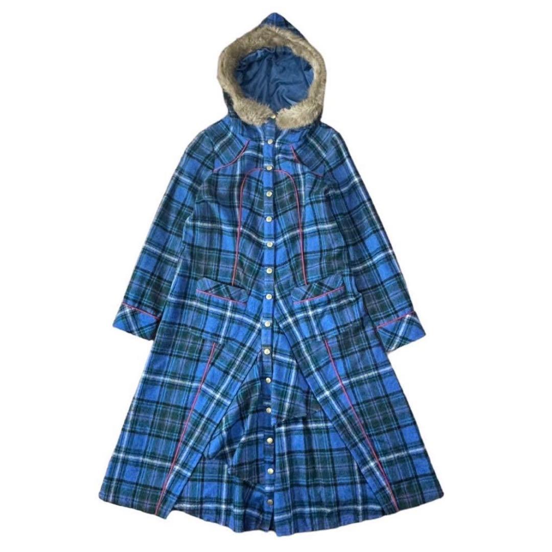 Vintage Y2K【betty's blue】タータンチェック フードコート