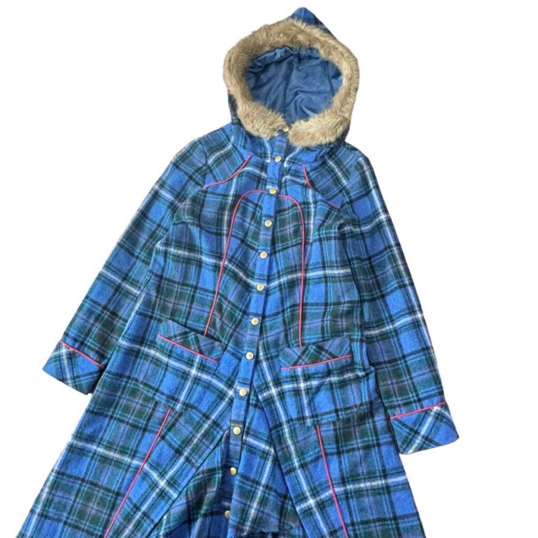 Vintage Y2K【betty's blue】タータンチェック フードコート