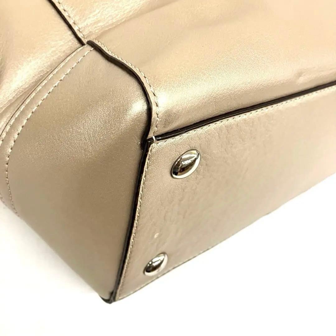 未使用！コーチCOACH本革ショルダートートバッグ シャンパンゴールド