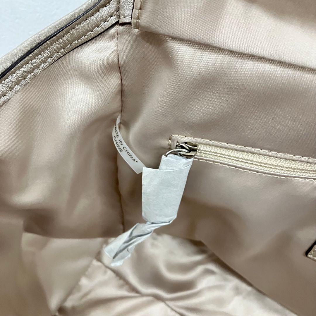 未使用！コーチCOACH本革ショルダートートバッグ シャンパンゴールド