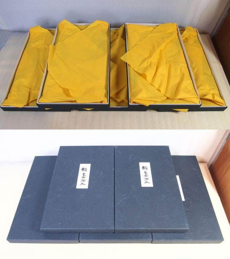 【未使用】輪島塗 東恒博 溜塗 寿松沈金 おもてなし揃5客 卓上膳/銘々皿/茶托