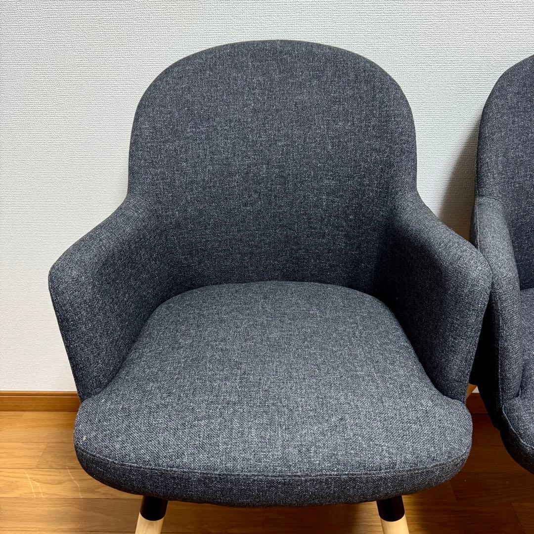 FT 　IKEA ヤンオロフ回転パーソナルチェア ダークグレー 2脚