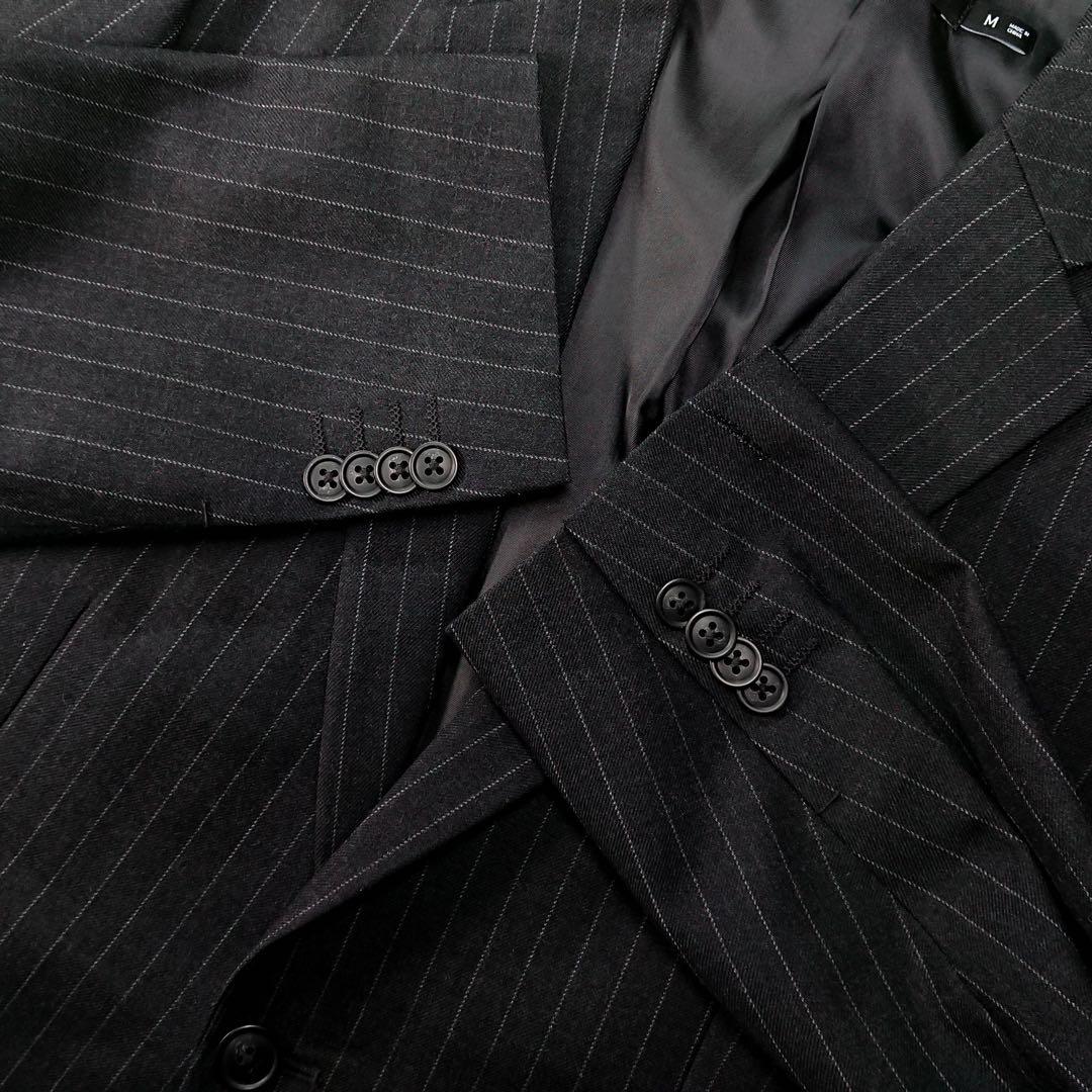 【美品】ユニクロ ジルサンダー +J セットアップ スーツ ブラック ストライプ