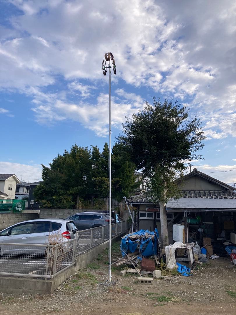 6号アルミポール新品未開封　 アルミ矢車新品 2点セット 注)鯉のぼりロープは別