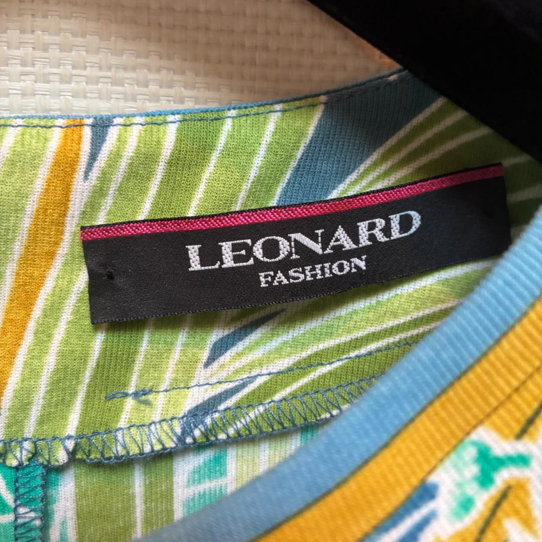 LEONARD レオナール 花柄プリント グリーン チュニック サイズ40