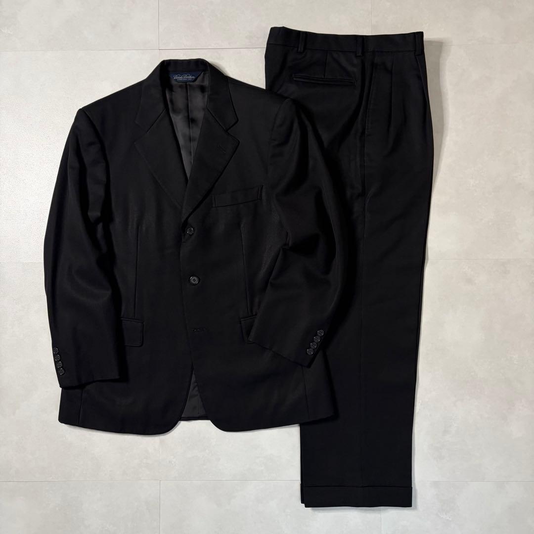 【希少・美品】ブルックスブラザーズ スーツ 国産 Woolmark ブラック L