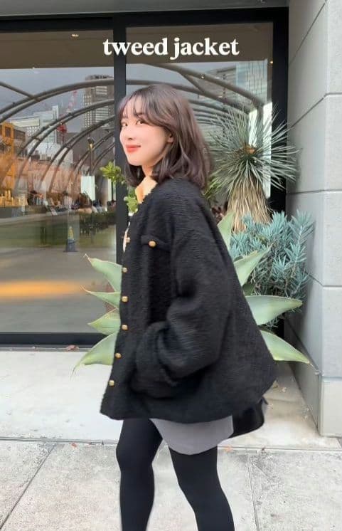 BASEMENT online ゴールドボタンツイードジャケット HARUKA