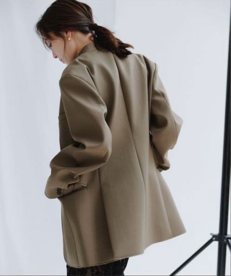 anuans ボンディングフォルムノーカラージャケット 新品 タグ付き