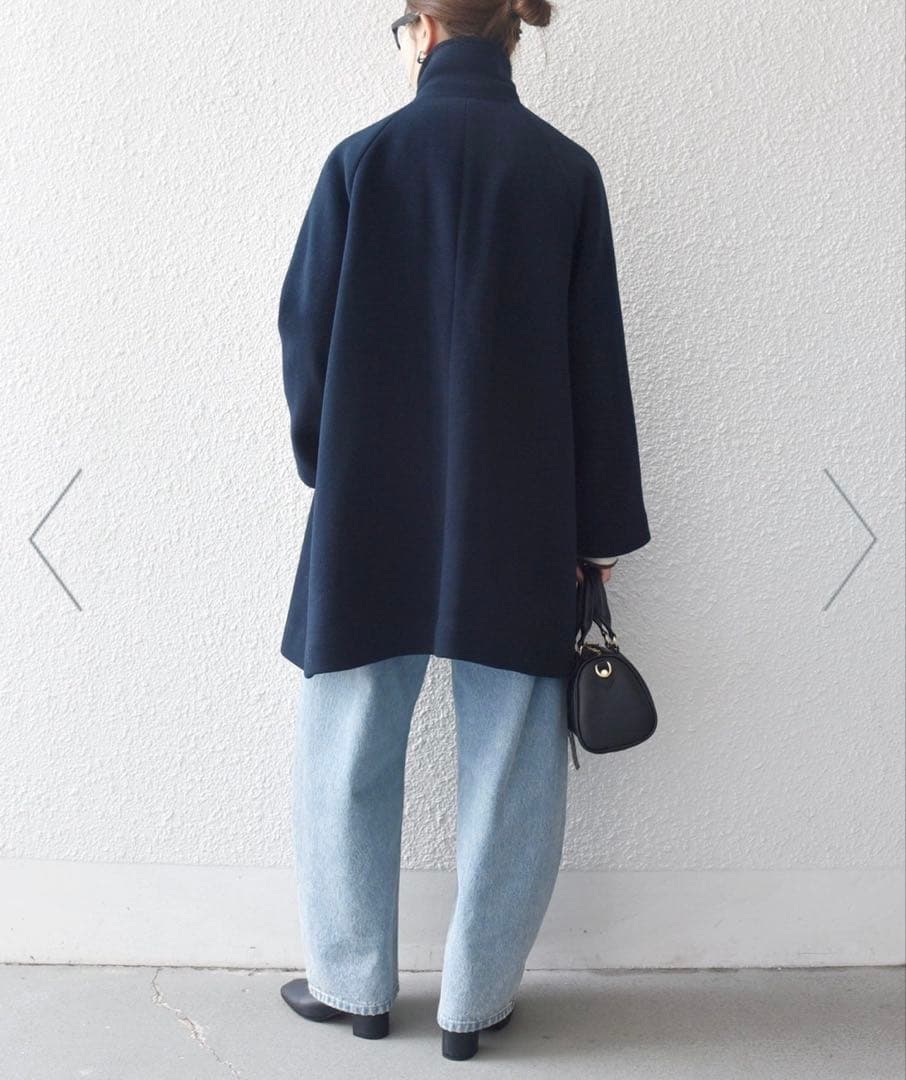 SHIPS any*PUREWOOL スタンド&テーラード ハーフコート