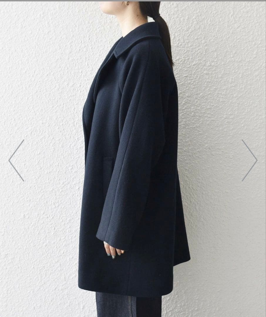 SHIPS any*PUREWOOL スタンド&テーラード ハーフコート