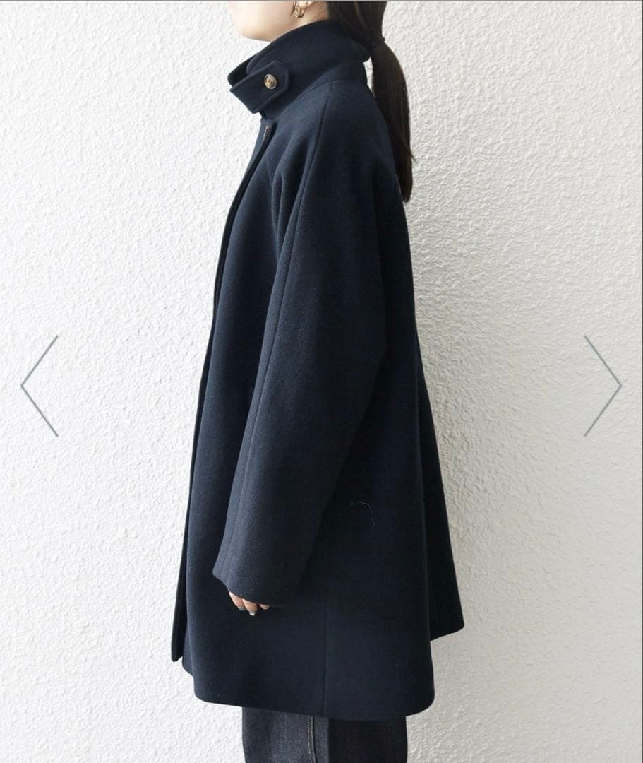 SHIPS any*PUREWOOL スタンド&テーラード ハーフコート