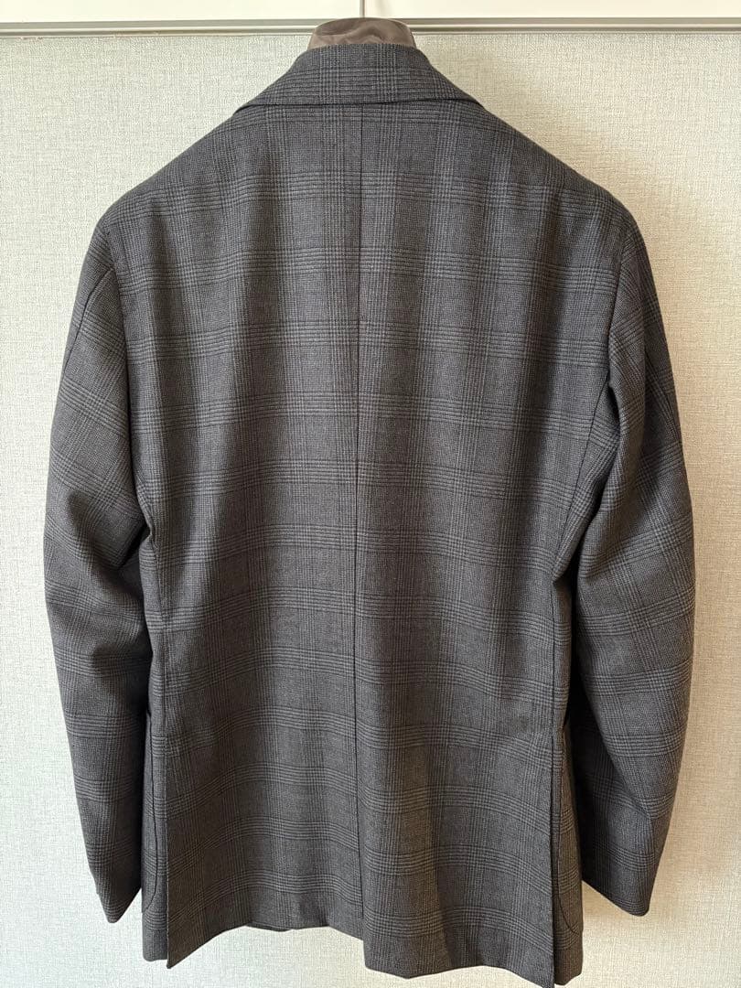 サルトリア　ソリート　スーツ　ミディアムグレー　グレンチェック　４４　シャロン