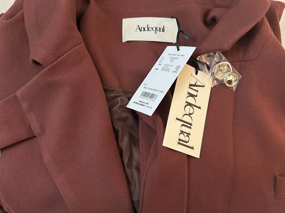 andequal リボンデザインオーバージャケット　レッド