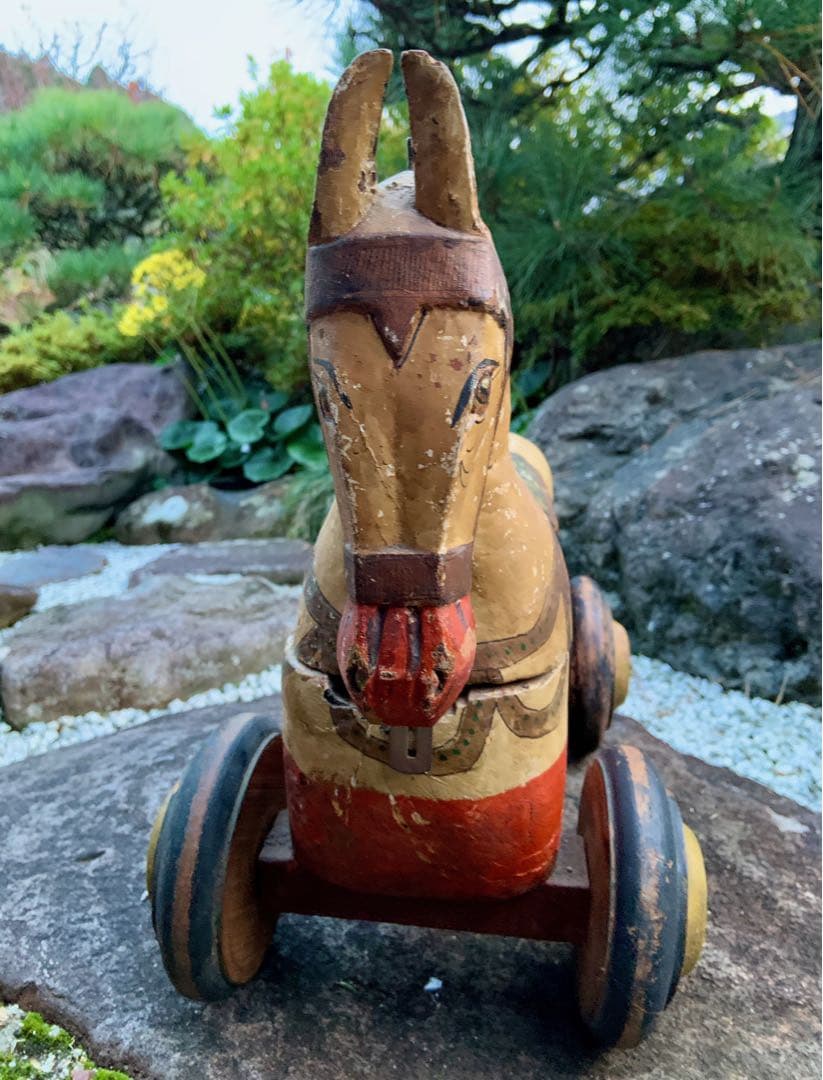 おもちゃの木馬　ヴィンテージ　アート　アンティーク風　古美術　インド　サーカス