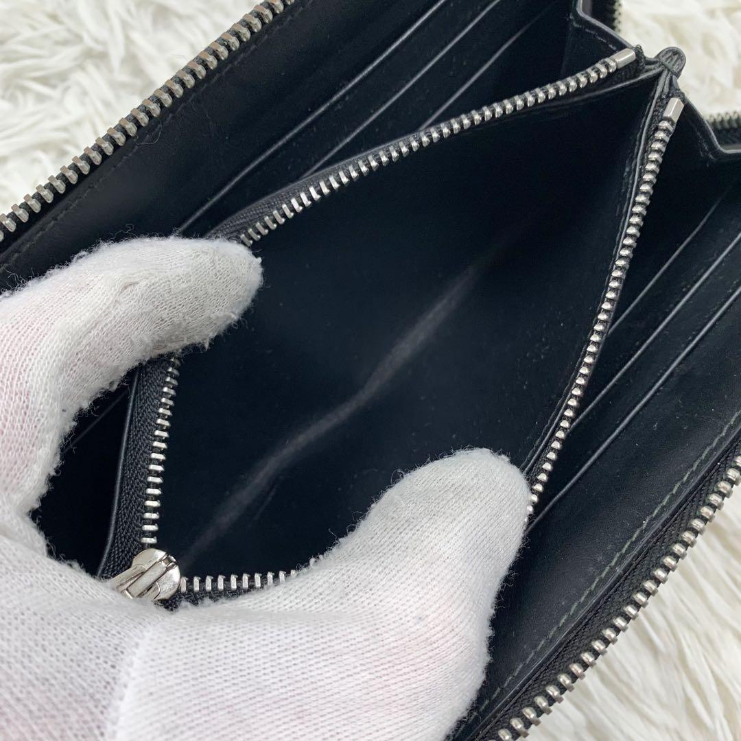 【✨美品✨】ロエベ アナグラム リピート ラウンドジップ 長財布 ブラック