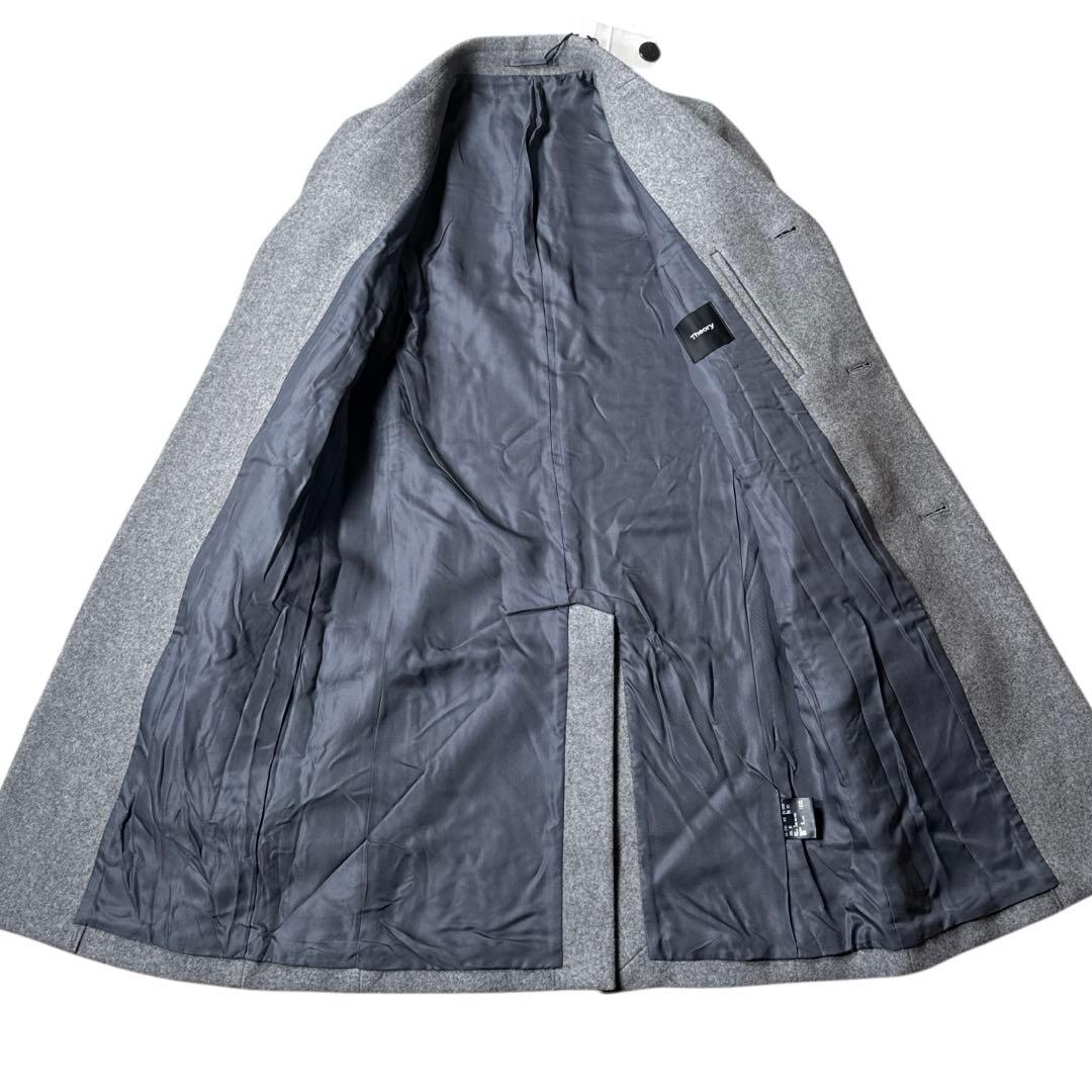 【新品タグ付】定価約8万 セオリー 日本製 ラムメルトン チェスターコート 灰