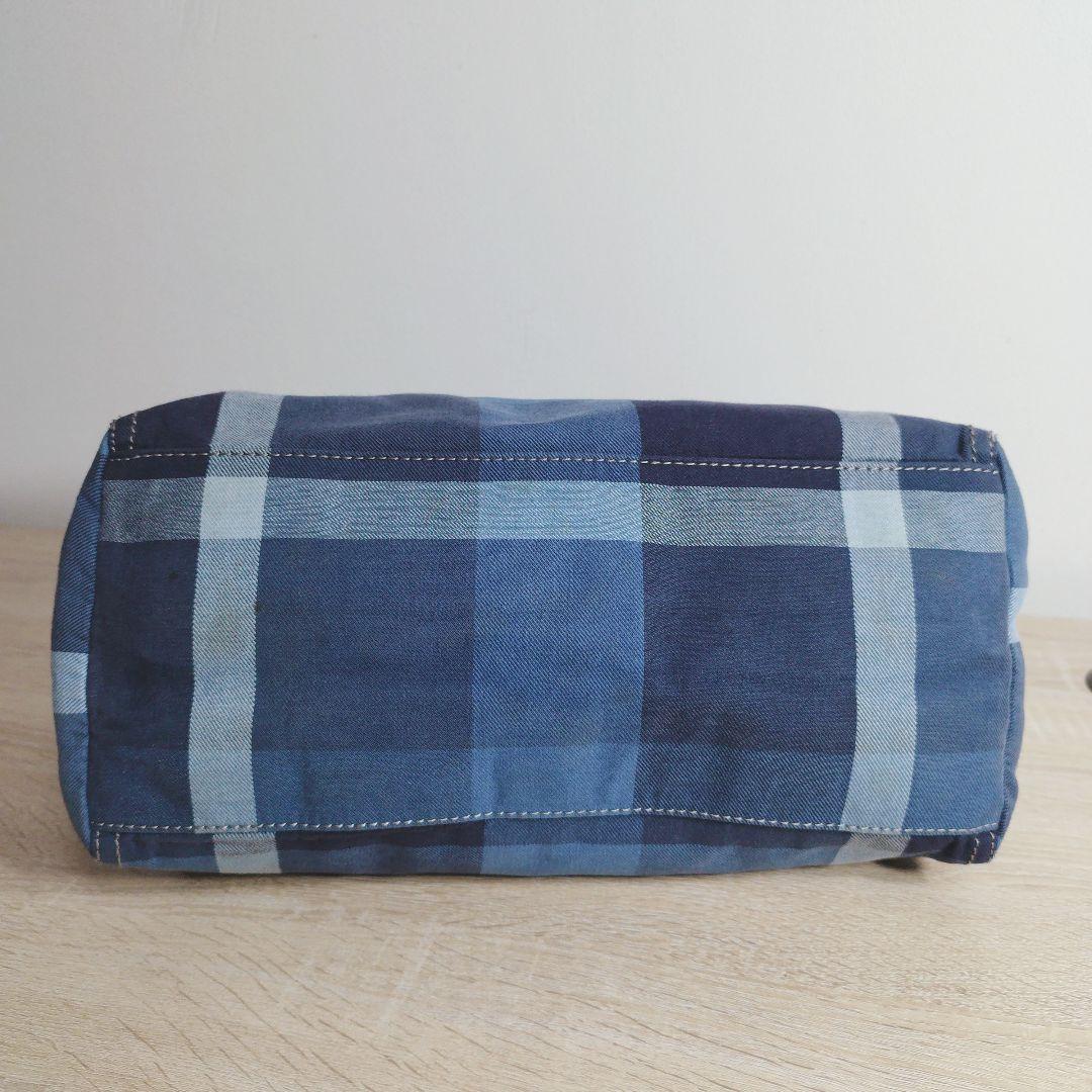 ブルーレーベルクレストブリッジ チェック柄 2WAYトート ネイビー