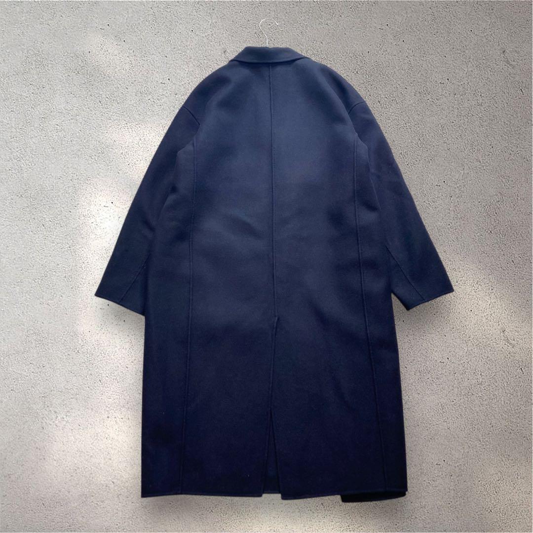 美品✨GALERIE VIE ライトメルトン チェスターコート　カシミヤ混　紺