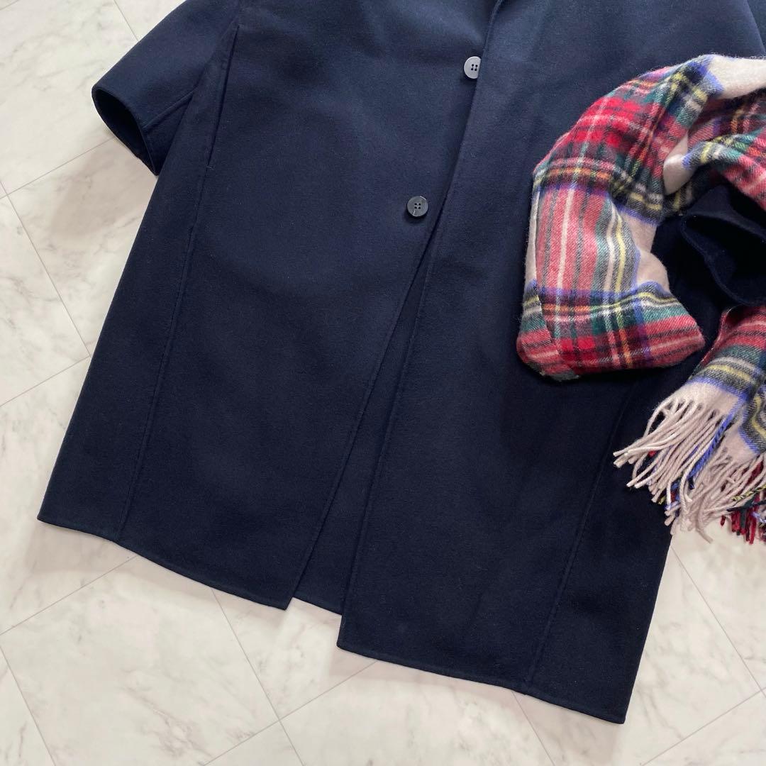 美品✨GALERIE VIE ライトメルトン チェスターコート　カシミヤ混　紺