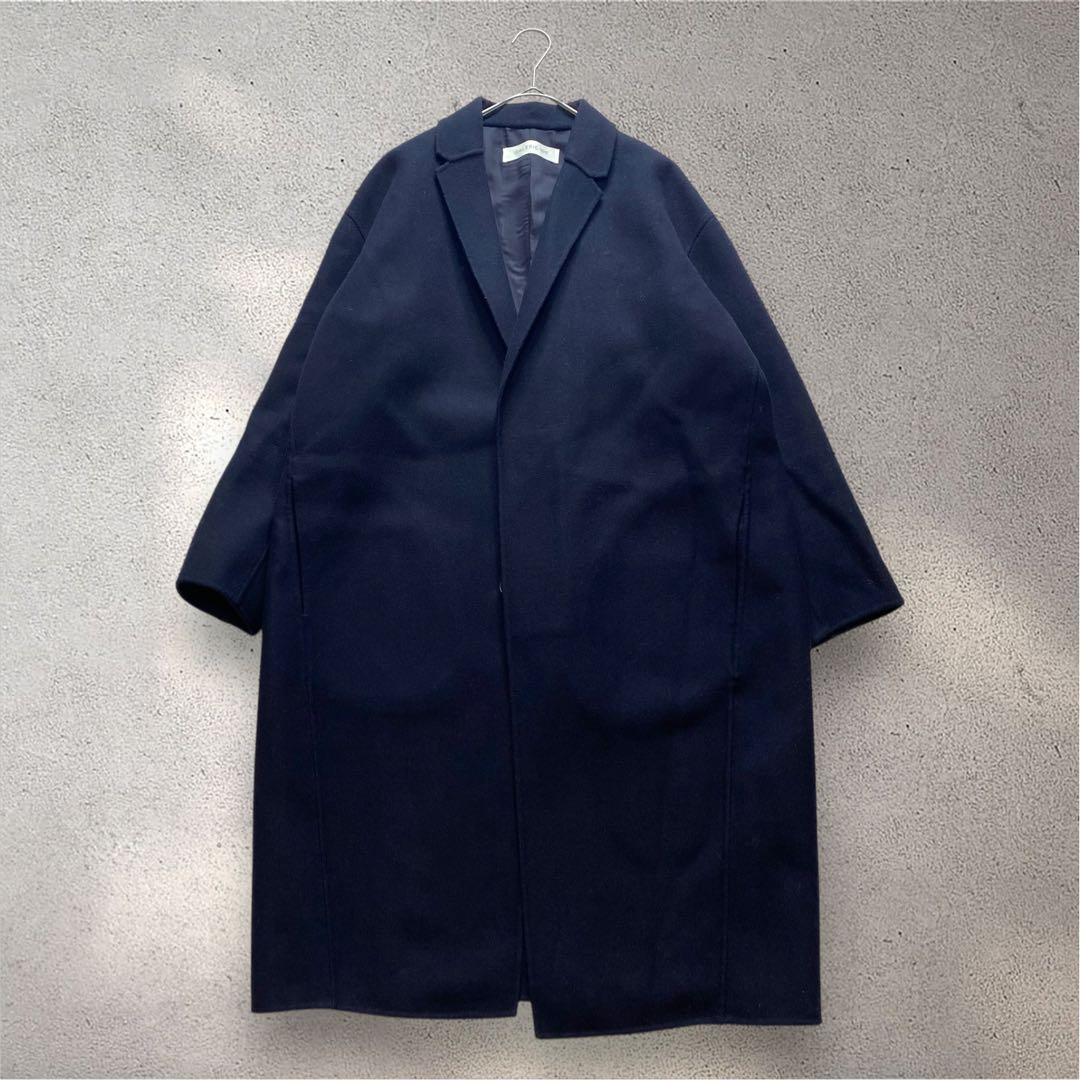 美品✨GALERIE VIE ライトメルトン チェスターコート　カシミヤ混　紺