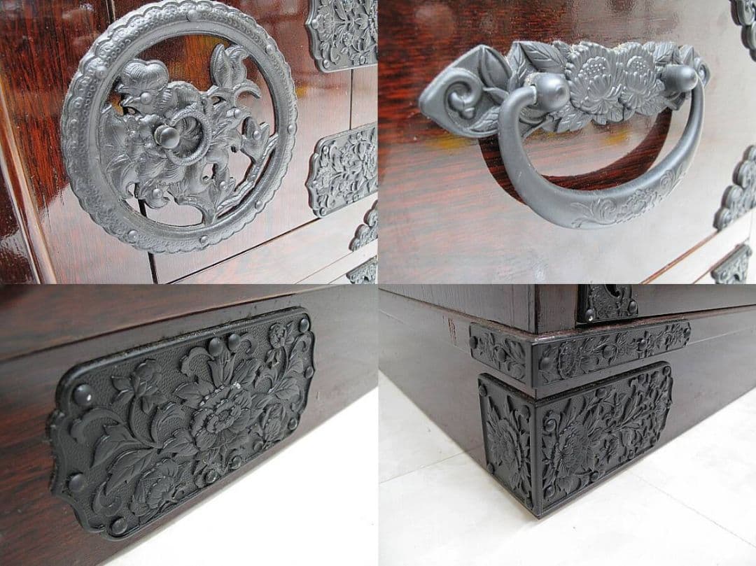 美品　最高級仙台箪笥　欅材鏡面仕上げ漆塗装　時代箪笥　和箪笥/整理箪笥/伝統工芸