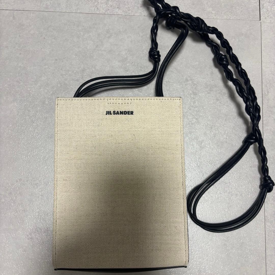 【JIL SANDER】 TANGLE スモール アイボリー キャンバス